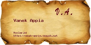 Vanek Appia névjegykártya